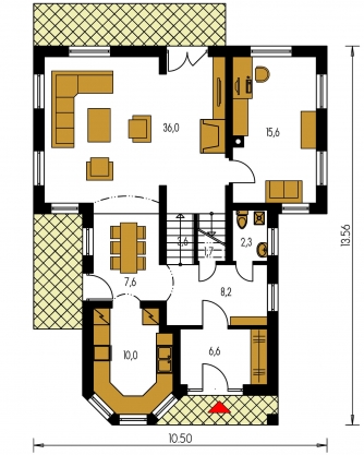 Mirror image | Floor plan of ground floor - ELEGANT 122